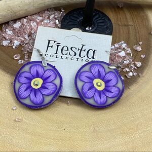 Retro Polymer Hand Painted Flower Earrings